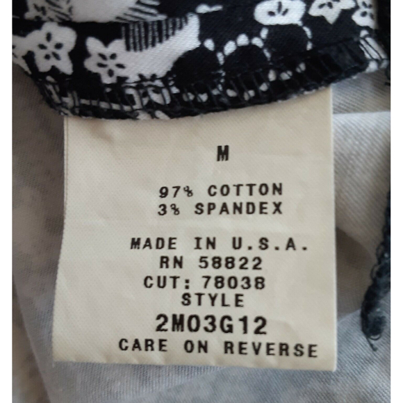 Studio M Women's Skirt Sz M Black & White Print Side Slit Knee Length - Picture 7 of 8